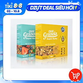 OHH Granola Ngũ Cốc Giảm Cân, Ăn Kiêng + Ngũ Cốc Lợi SữaYến mạch, hạt chia, hạt óc chó, Ohh Granola, Combo 2 Hộp X 250g, Tiêu chuẩn FDA Hoa Kỳ