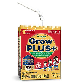 2 Thùng Sữa Bột Pha Sẵn GrowPLUS+ Đỏ 110ml Suy Dinh Dưỡng 48 Hộp x 110ml