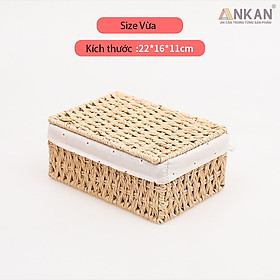 Mua Giỏ Đựng Mỹ Phẩm Có Nắp ANKAN Dùng Để Bàn  Đựng Đồ Mini  Sắp Xếp Đồ Đạc Gọn Gàng  Ngăn Nắp