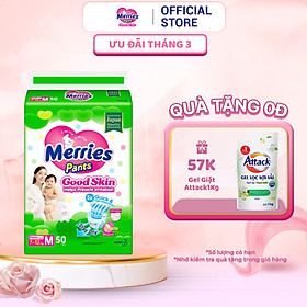 Tã quần Merries Goodskin đủ size M50/L44/XL38/XXL28