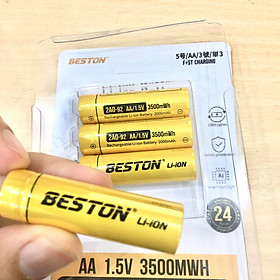 Mua Vỉ 4 viên pin tiểu sạc AA (2A) Lithium Ion Beston 1.5V cao cấp Dung lượng cao - Hàng nhập khẩu