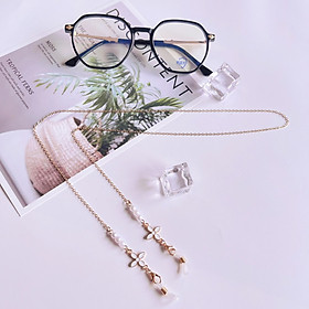 Dây chuyền mặt nạ cỏ bốn lá Dây đeo kính ngọc trai đơn giản Dây đeo mặt nạ đa năng Dây chống thất lạc tai nghe