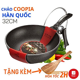 Chảo Chống Dính Vân Đá Sâu Lòng Coopia Hàn Quốc 32Cm Dùng Cho Mọi Loại Bếp