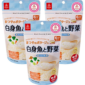 Combo 3 Gói Cháo Gạo Koshihikari Cá Thịt Trắng Và Rau Matsuya Vị Sò Điệp 60g