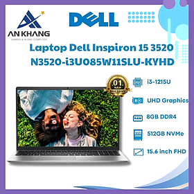 Mua Laptop Dell Inspiron 15 3520-N3520-i3U085W11SLU-KYHD (Intel Core i3-1215U | 8GB | 512GB | Intel UHD | 15.6 inch FHD | Win 11 | Office | Bạc) - Hàng Chính Hãng - Bảo Hành 12 Tháng