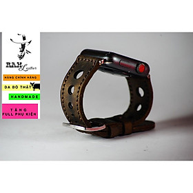 Dây đồng hồ RAM Leather da bò nâu đất handmade - RAM d1 (tặng khóa, chốt, cây thay dây)