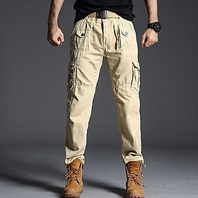 Men Chinos Trousers Loose Straight Outdoor Casual Pants Cotton Military Tooling Long Pants