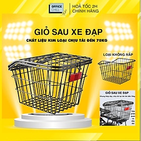 Giỏ Sau Đựng Đồ Xe Đạp OFFICE CHILL Chất Liệu Kim Loại Dày Dặn Chắc Chắn Chịu Tải Lớn Dễ Dàng Lắp Đặt Có Nắp Đậy Bảo Hành 90 Ngày