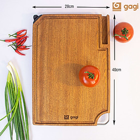 Mua Thớt Gỗ Xoan Đào Cao Cấp GAGI Mã GC11 To Dày  Có Rảnh Thu Nước  Thiết Kế Thông Minh Tích Hợp Đá Mài Và Khe Cắm Điện Thoại  Móc Treo Tiện Lợi - Hàng Chính Hãng