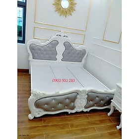 Giường ngủ gỗ mẫu tân cổ điển sơn trắng kích thước 1m6x2m và 1m8x2m - Đồ Gỗ Mạnh Hùng