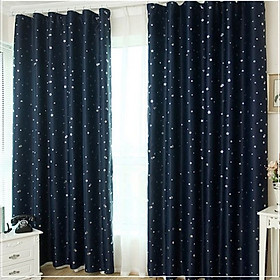 Rèm Cửa Cách Nhiệt Hình Sao (130x150cm) -Xanh
