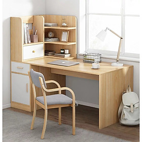 Mua Bàn Làm Việc Gỗ Thiết Kế Đơn Giản Có Ngăn Kéo Rộng Rãi Kèm Kệ Sách Rời (BH-35)