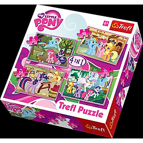 Tranh ghép hình Trefl 34153 - 4 trong 1 (35/48/54/7 mảnh )chủ đề Pony