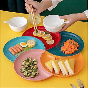 Sét 5 Dĩa Hình Bán Nguyệt Nhiều Màu - Bộ 5 Đĩa Nhựa Decor Hình Cánh Hoa Siêu Đẹp