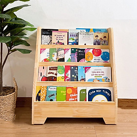 Mua Kệ Sách Cho Bé Bằng Gỗ Montessori 4 Tầng Để Sàn Nhiều Ngăn Đựng Sách Vở Kệ Sách Lớp Học Mầm Non Tiểu Học