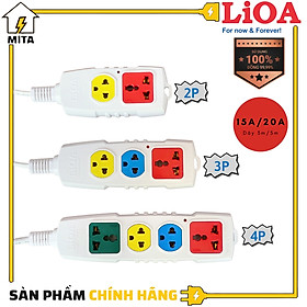 Hình ảnh Ổ Cắm Điện Siêu Tải LiOA NEW 2 ổ, 3 ổ, 4 ổ Công suất lớn 3300W/5000W Dây dài 3m/5m 2 Lõi