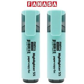 Vỉ 2 Bút Dạ Quang - Marvy HL55 - Pastel Blue
