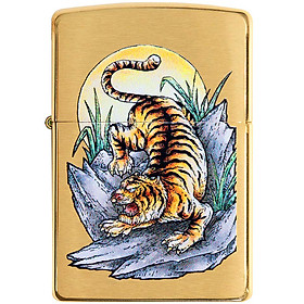 Bật Lửa Zippo 49116 – Zippo Tiger Tattoo Design Brushed Brass