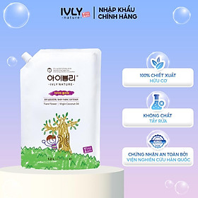 Nước xả vải em bé IVLY NATURE hương hoa Tiare và tinh dầu dừa dạng túi