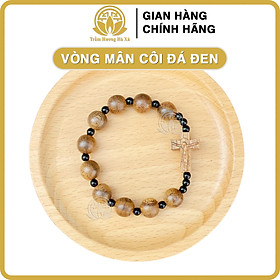 Vòng tay trầm hương mân côi công giáo thánh giá 10 hạt đeo tay nam nữ Trầm Hương Hà Xá