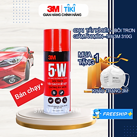 Chai Tẩy Rỉ Sét Và Bôi Trơn  3M 5-W - Hàng chính hãng - Tẩy sét, bôi trơn các loại ổ khóa, khe cửa lùa, đẩy nước ra khỏi ổ khóa xe, bugi, công tắc ôtô xe máy sau khi rửa xe, ngập nước.