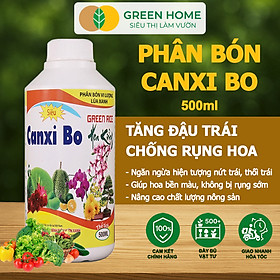 Phân Bón Vi Lượng Canxi Bo GreenHome, Chai 500ml, Chống Rụng Hoa, Tăng Đậu Trái, Giúp Trái Lớn Nhanh