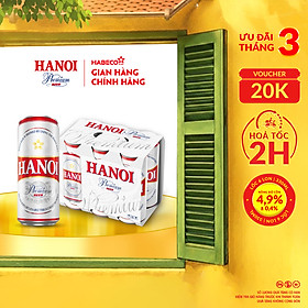 Lốc 6 lon Bia Hanoi Premium (330ml/lon)