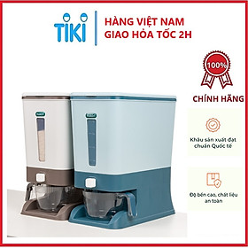 Thùng đựng gạo tiện ích 10kg Hokori Tặng kèm 5 khăn lau grofa