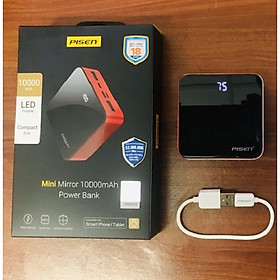 Mua Pin Sạc Dự Phòng Mini Mirror Pisen 10000mAh (Hợp kim Mac + 2 Mặt Kính  2x USB Smart  Led) - Hàng Chính Hãng