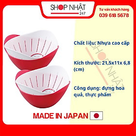 Mua Combo 2 bộ rổ đựng hoa quả kèm khay hứng tròn nội địa Nhật Bản