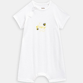 Bộ áo liền quần bodysuit cài chéo, màu đơn sắc BOUBE - Chất liệu Petit mềm mại thoáng mát - Size newborn sơ sinh 0-12M