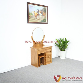 Mua Bàn Trang Điểm Gỗ Hương Xám Kính Tròn 1 Ngăn Đẹp Giá Rẻ