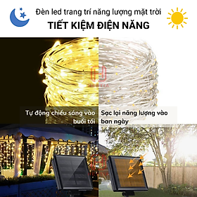 Đèn led dây năng lượng mặt trời T-Light 10 mét, 20 mét cho không gian Nhà, Quán Cafe, Ban Công, Sân Thượng Siêu Chill