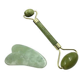 Set Đá Nạo & Cây Lăn Mặt 2 Đầu Massage Mặt Chống Lão Hóa Kèm Hộp Đựng Tiện Lợi