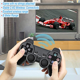 Mua tay cầm PS2 không dây 2.4Ghz  anten thu  màu đen kde2578