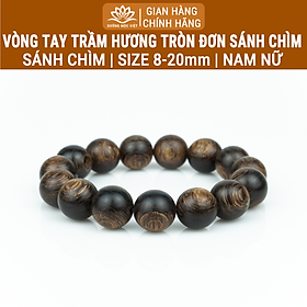 Vòng Tay Trầm Hương Hạt Tròn Đơn Sánh Chìm Tự Nhiên (Nữ)