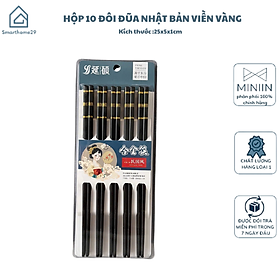 Mua Hộp Đũa Nhật Bản 10 Đôi Đầu Sọc Viền Vàng  Kháng Khuẩn  Chịu Nhiệt Cao Sang Trọng - HÀNG CHÍNH HÃNG MINIIN