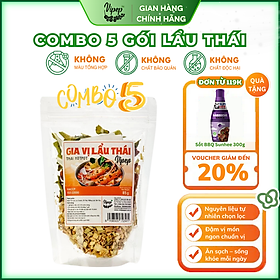 Combo 5 gói gia vị lẩu thái Vipep 85g chua cay, có sẵn rau củ, tiện lợi nấu dùng ngay
