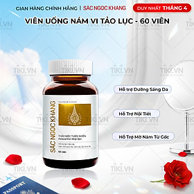 Viên uống Sắc Ngọc Khang Vi tảo lục (60 viên) giúp trẻ hóa làn da xua tan vết nám, hỗ trợ cân bằng nội tiết tố, bổ huyết, điều kinh, hỗ trợ giảm các triệu chứng tiền mãn kinh