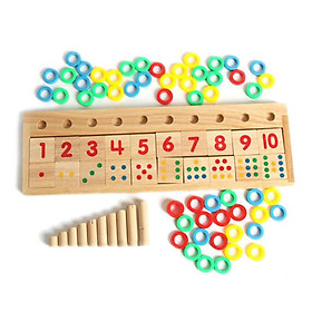 Wooden Math Game Board Number Puzzle Sorting Montessori Toys Early Educational Learning Tools for Kids Toddlers