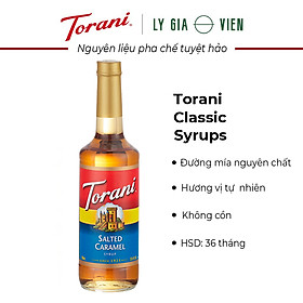 Siro Vị Caramen Muối Torani Salted Caramel Syrup 750ml Mỹ - Hương Vị Caramel Bơ Kèm Ít Vị Mặn