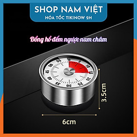 Đồng Hồ Hẹn Giờ Cơ Học 60 Phút Có Nam Châm Hít - Mặt trắng