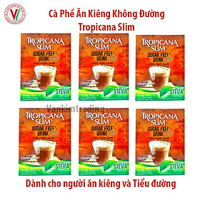 Combo 6 Hộp Cà Phê Ăn Kiêng Tropicana Slim Sugar Free Vanilla Cappucino (8 x 12g)