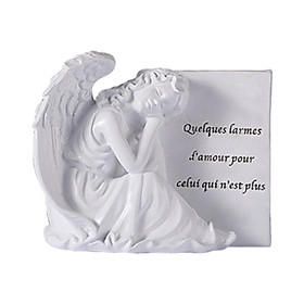 Angel Figurine Decorative White Memorial Crafts Fairy Book