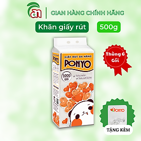 Thùng 6 Gói Khăn Giấy Rút Đa Năng Treo Tường Ponyo 500g