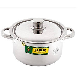 Nồi inox Vietcook nắp inox 1 đáy- size 16cm