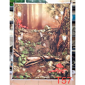 Tranh vải decor / Thảm vải treo tường / Thảm vải chụp ảnh rừng cổ tích / Chụp ảnh thiên nhiên (mã T57)