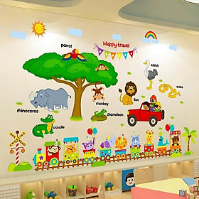 Mua Combo Decal dán tường Đoàn Tàu Thú Tiếng Anh - HP11