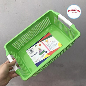 Rổ chữ nhật có quai cầm nhựa Việt Nhật, Khay chữ nhật đựng tài liệu, đồ dùng văn phòng
