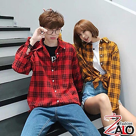 Áo Sơ Mi Flannel Sơ Mi Caro Áo Khoác Nam Nữ Form Rộng Cá Tính Unisex SM11